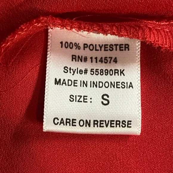 Ro&De Red Long Sleeve Red Blouse Size Small EUC - Picture 3 of 6